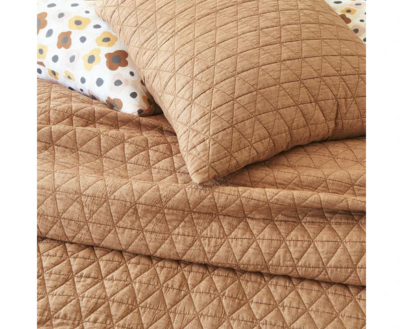 Alex Liddy Edit Triangle Quilted European Pillowcase  65X65cm MyHouse - Russet