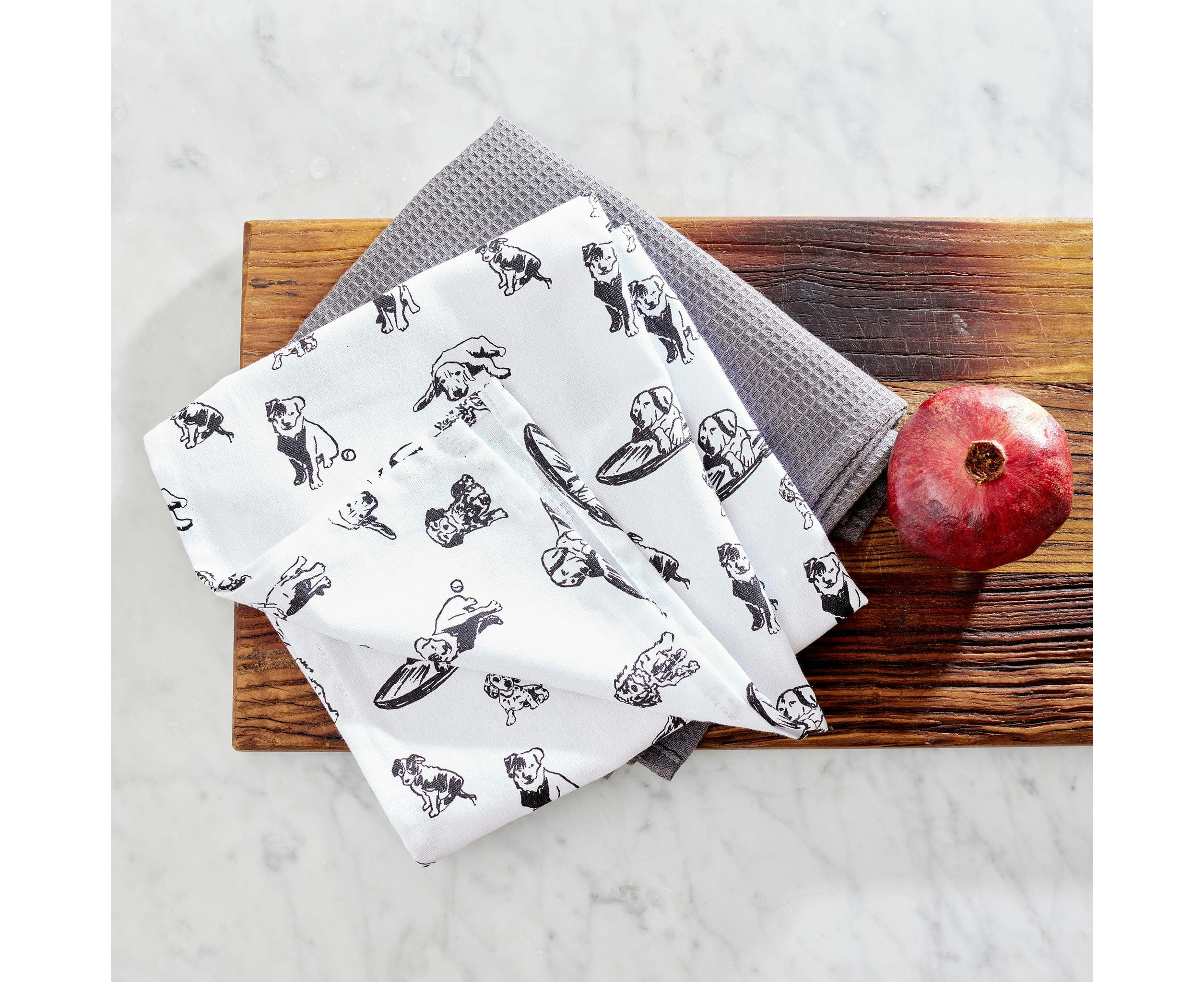 MyHouse Pups At Play 2 Pack of Tea Towels 50X70cm 100% Cotton