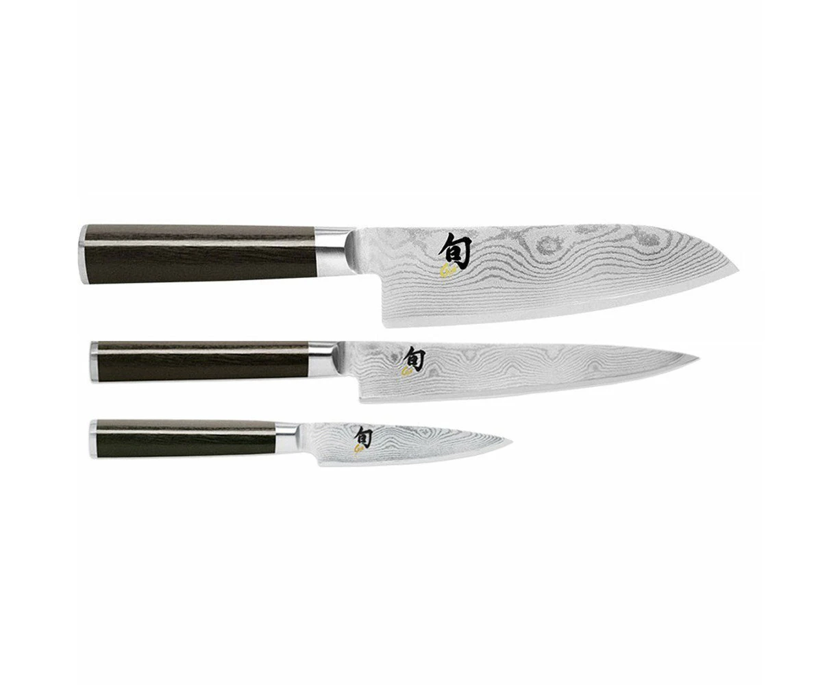 Shun Classic Santoku 3 Piece Knife Set - Gift Boxed.