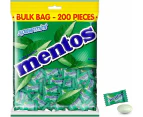 200pc Mentos 540g Single Serve Pillowpack Spearmint Bulk Bag Confectionery