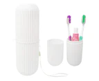 Simple Home Travel Wash Cup Storage Box Dental Box Portable Set,White