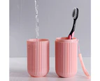 Simple Home Travel Wash Cup Storage Box Dental Box Portable Set,Pink