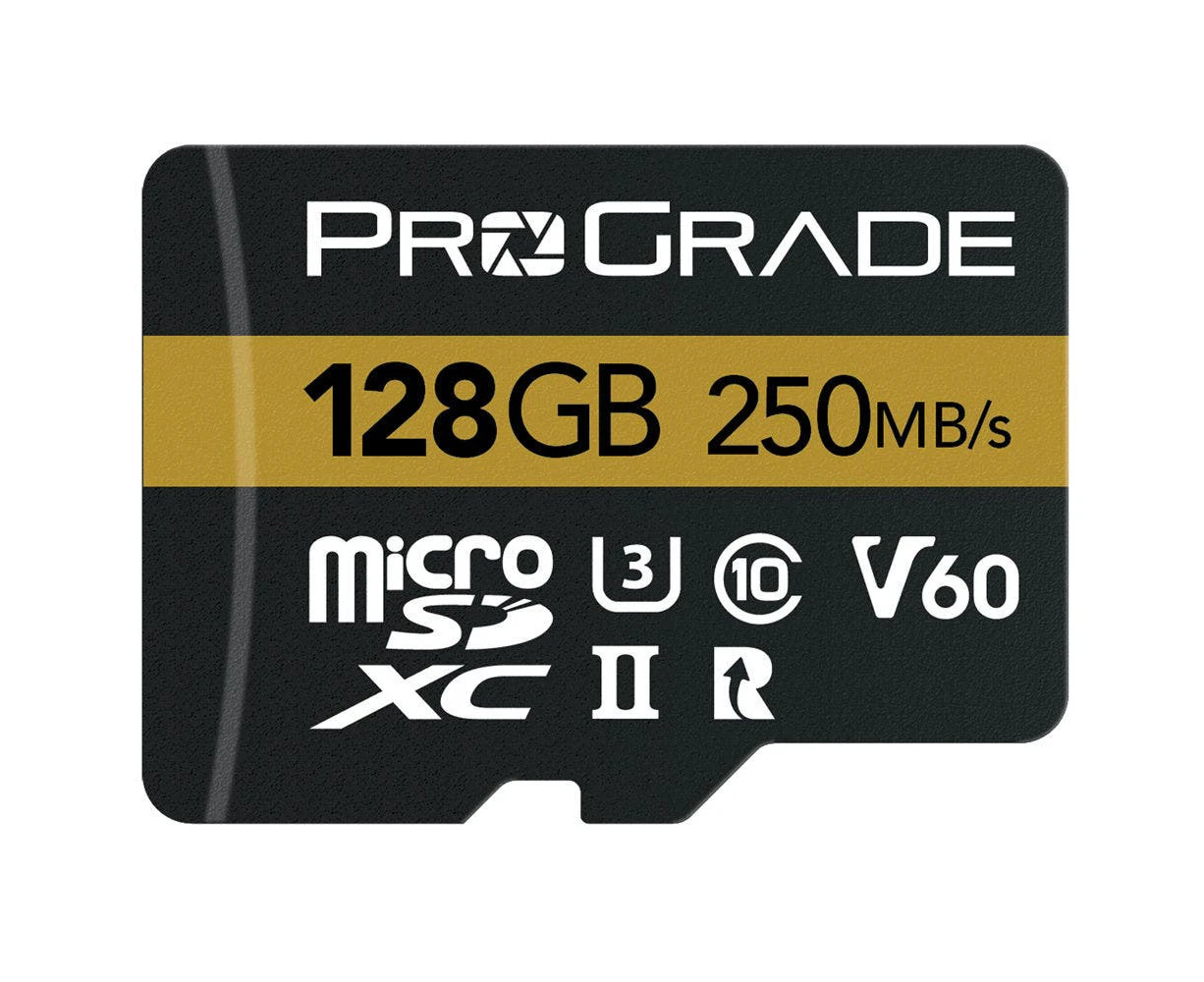 ProGrade Digital 128GB MicroSDXC UHS-II Memory Card w/adapter - 60 ( Gold )