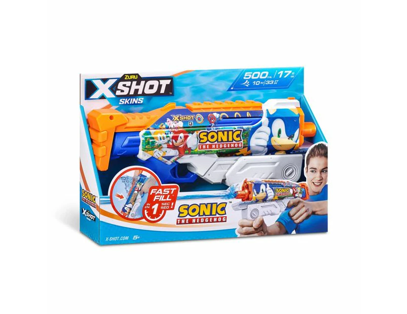 X-Shot Water Fast-Fill Skins Sonic The Hedgehog Hyperload Water Blaster