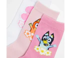 Bluey Crew Socks - 3 Pack - Pink