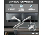 Desky Dual Slim Monitor Arm Space Grey Mount Stand 16"-32" Screen Holder VESA 75/100mm