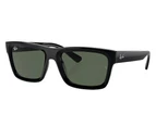 Men Unisex Ray Ban Sunglasses Rb4396 Warren Bio-Based Black/ Dark Green Sunnies - L