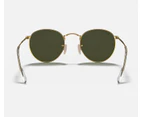 Men Unisex Ray Ban Sunglasses Rb3447 Round Metal Polished Gold/ Green Sunnies - Xs