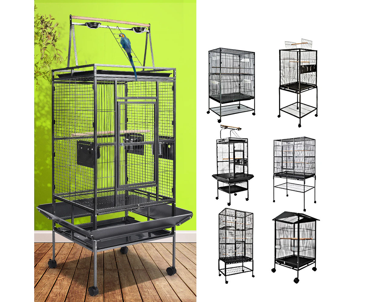 Taily Bird Cage Pet Cages Parrot Aviary Large Stand-Alone Budgie Castor Wheels