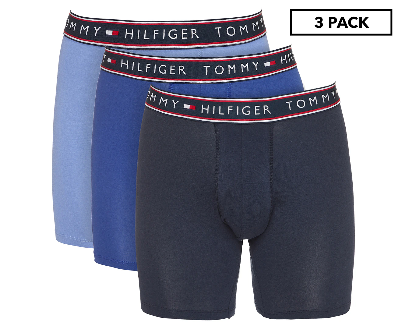 Tommy Hilfiger Men's Cotton Stretch Boxer Briefs 3-Pack - Persian Blue