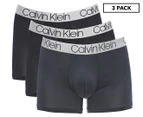 Calvin Klein Men's Microfibre Trunks 3-Pack - Black/Dark Grey