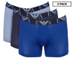 Emporio Armani Men's Bold Monogram Boxer Briefs 3-Pack - Marine/Blue/Light Blue
