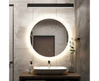60/80cm Bathroom Mirror LED 3 Colors Light Touch Switch Dimmable Anti-Fog IP44 Vanity Makeup Wall Mirror Round