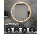 60/80cm LED Bathroom Mirror 3 Colors Light Touch Switch Dimmable Anti-Fog IP44 Vanity Makeup Wall Mirror Round