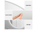 60/80cm Bathroom Mirror LED 3 Colors Light Backlit Touch Switch Anti-Fog IP44 Wall Mounted Makeup Mirror Round
