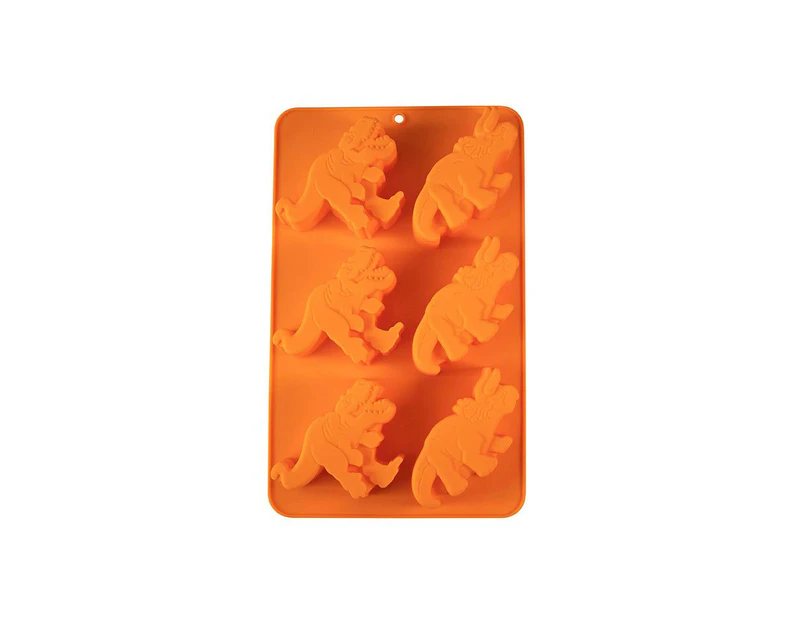 Soffritto Professional Bake Novelty Silicone 6 Cup Cake Pan Dinosaur Size 27.5X16.5X3cm