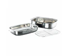 Baccarat Gourmet Stainless Steel Rectangle Roaster Size 36X24X9.5cm in Silver