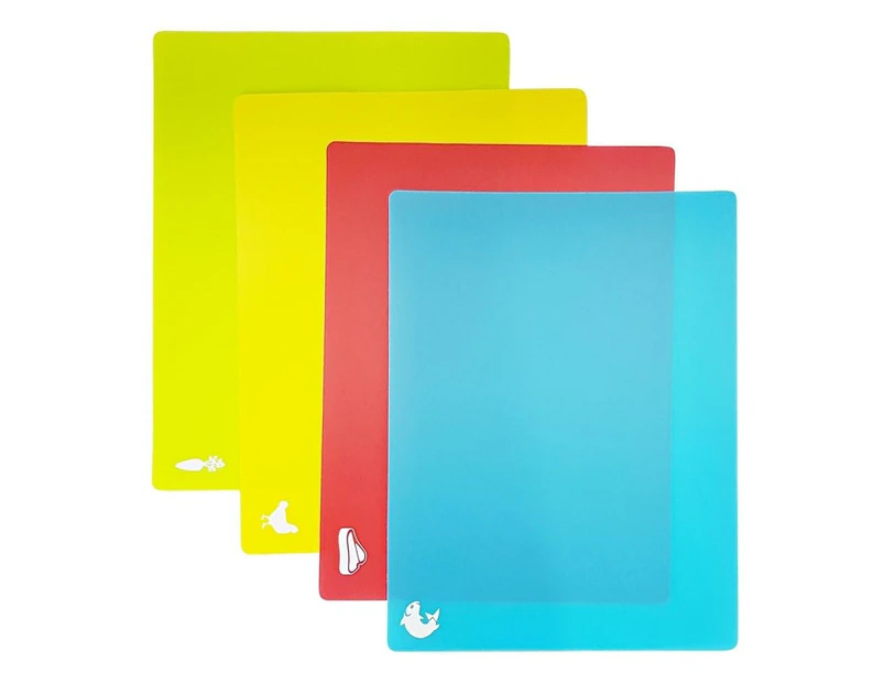 Scullery Essentials Flexible Colour Coded Cutting Mat Set of 4