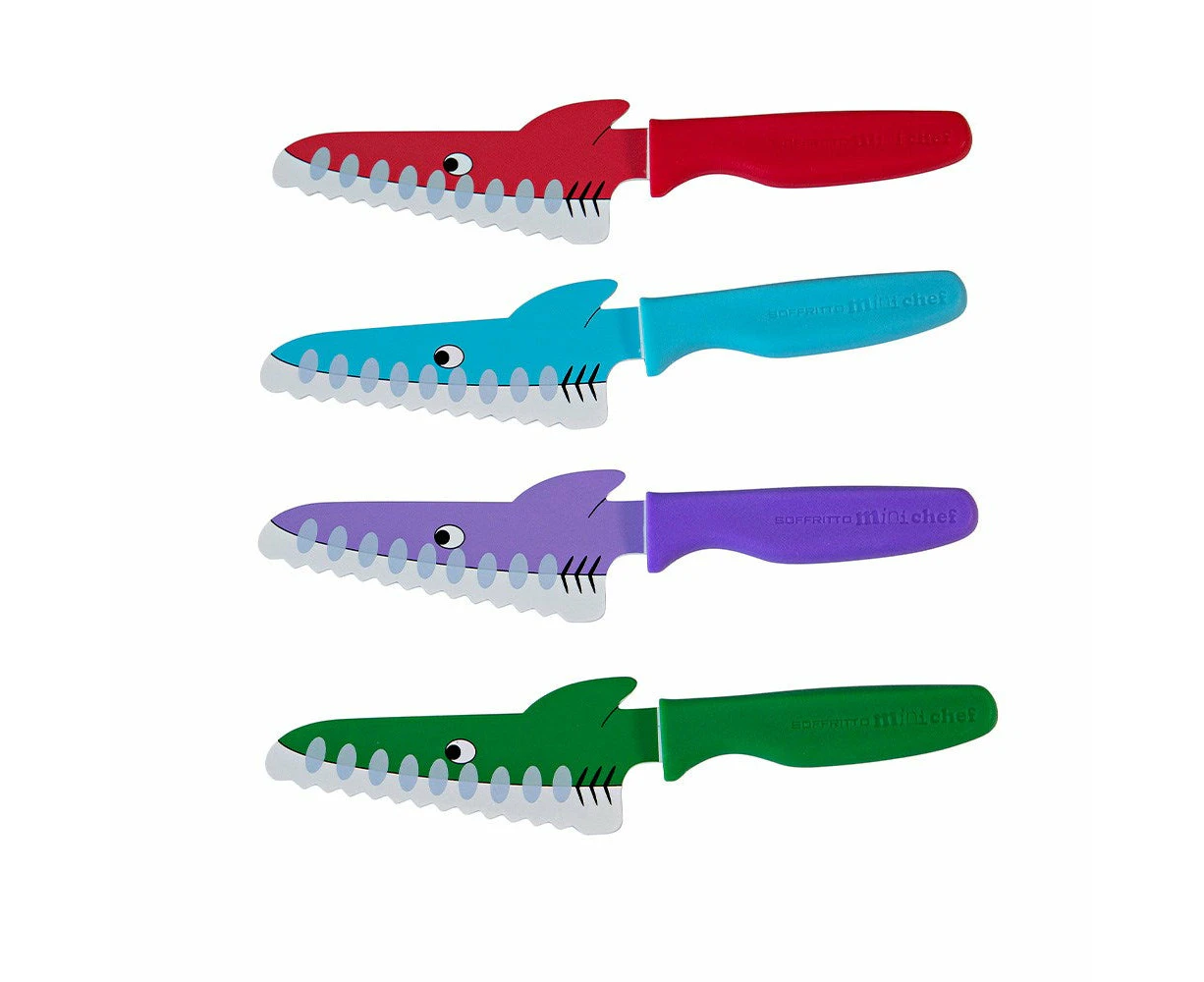 Soffritto Mini Chef 9cm Santoku Knife Shark - Assorted Colour Dispatch