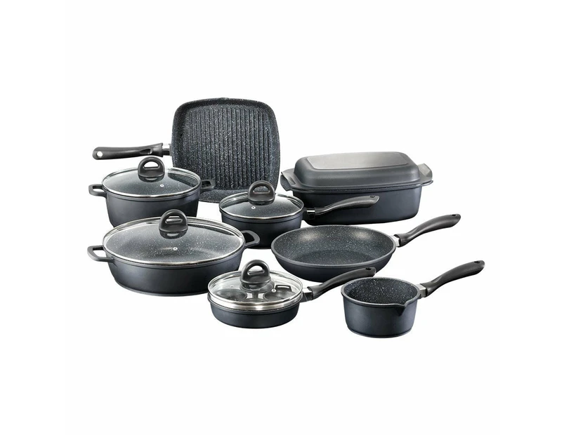 Baccarat STONE 10 Piece Cast Aluminium Cookware Set with Egg Poacher