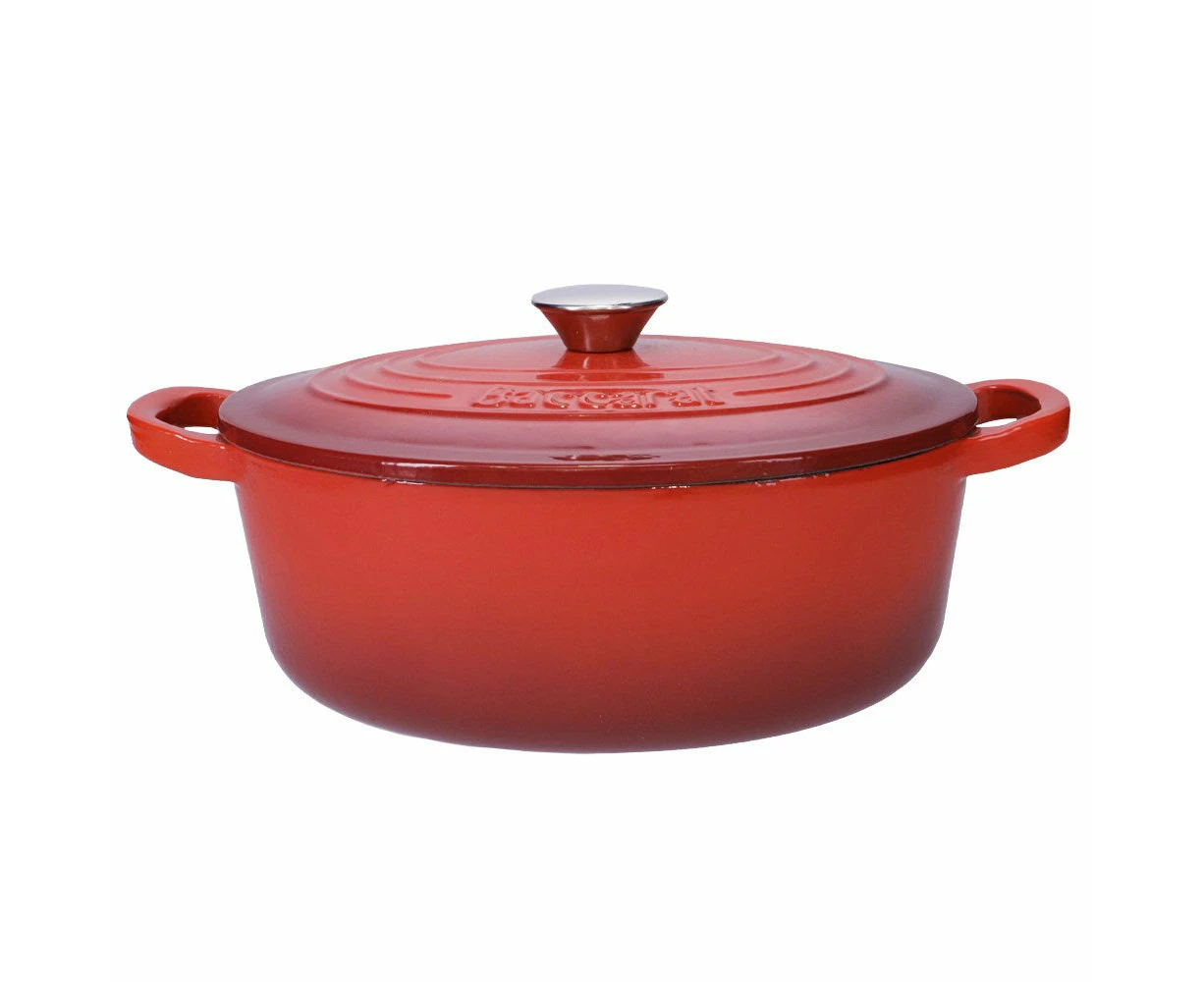 Baccarat Le Connoisseur 3.5L Cast Iron Oval French Oven with Lid 27cm Red