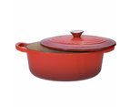 Baccarat Le Connoisseur 3.5L Cast Iron Oval French Oven with Lid Size 27cm in Red