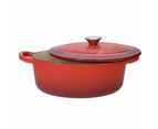 Baccarat Le Connoisseur 3.5L Cast Iron Oval French Oven with Lid  27cm  Red