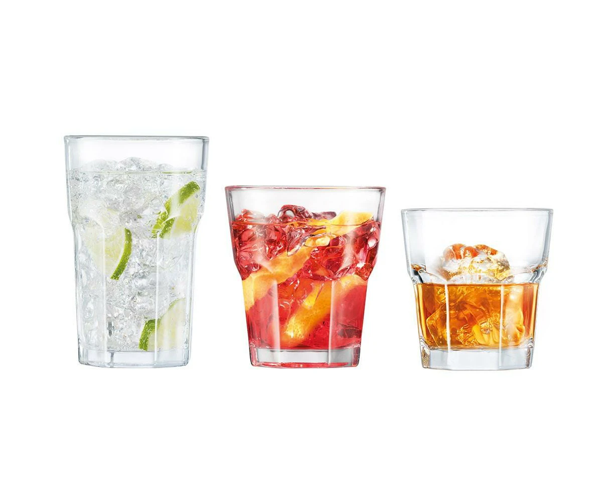 Cellar Tonic 18 Piece Facet Glass Tumbler Set