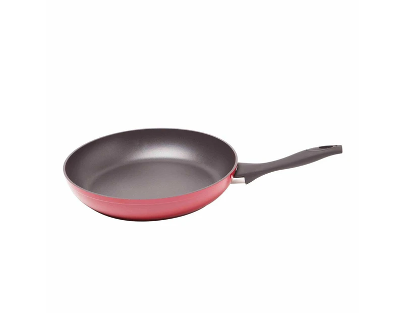 Baccarat Flame Forged Aluminium Non-Stick Frypan Black & Size 30cm in Red