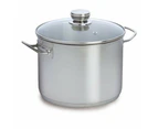 Baccarat Gourmet 12 Litre Stainless Steel Stockpot with Glass Lid Size 28cm