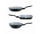 Baccarat STONEX2 Ceramic Non Stick Cast Aluminium Grill, Fry & Wok Tri Pack Size 28cm