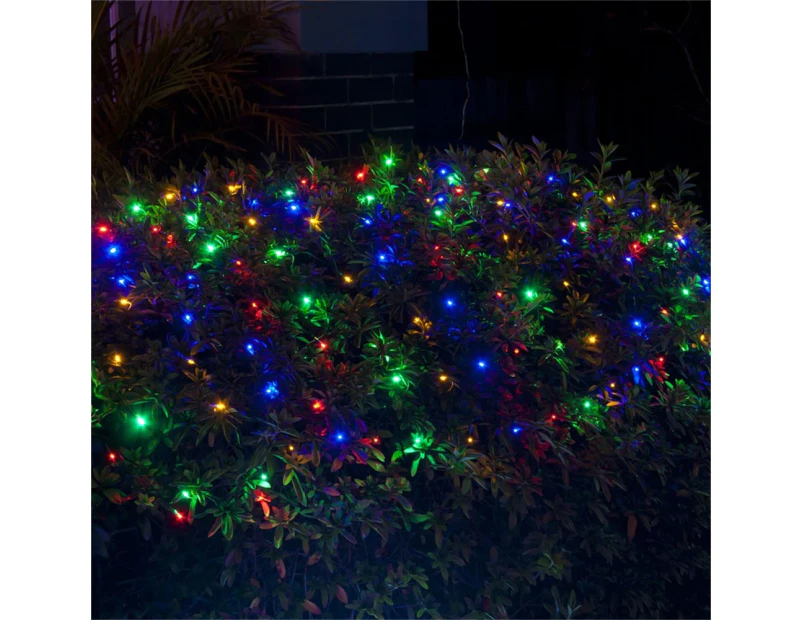 Stockholm 2.5x1.3M Christmas Lights 150 LED String Lights Solar Star Net Multi Colour Outdoor Garden