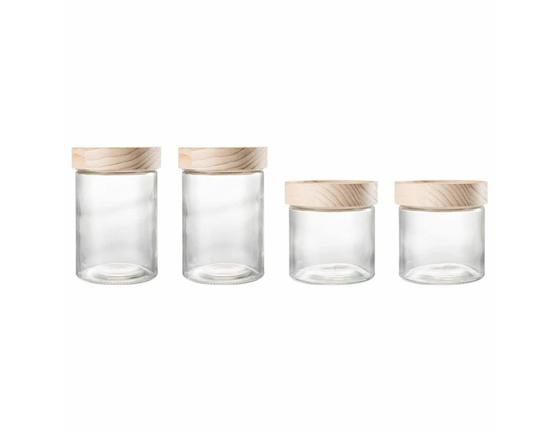 Ambrosia Stack n Store 4 Piece Glass Canister Set