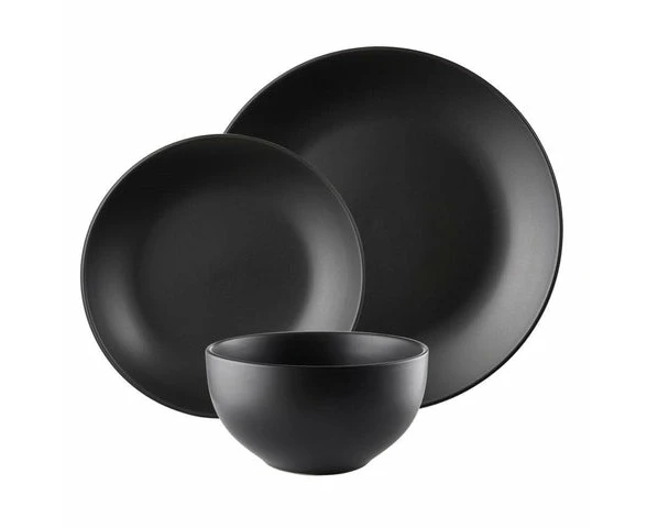 Ambrosia Classic 12 Piece Dinner Set   - Black