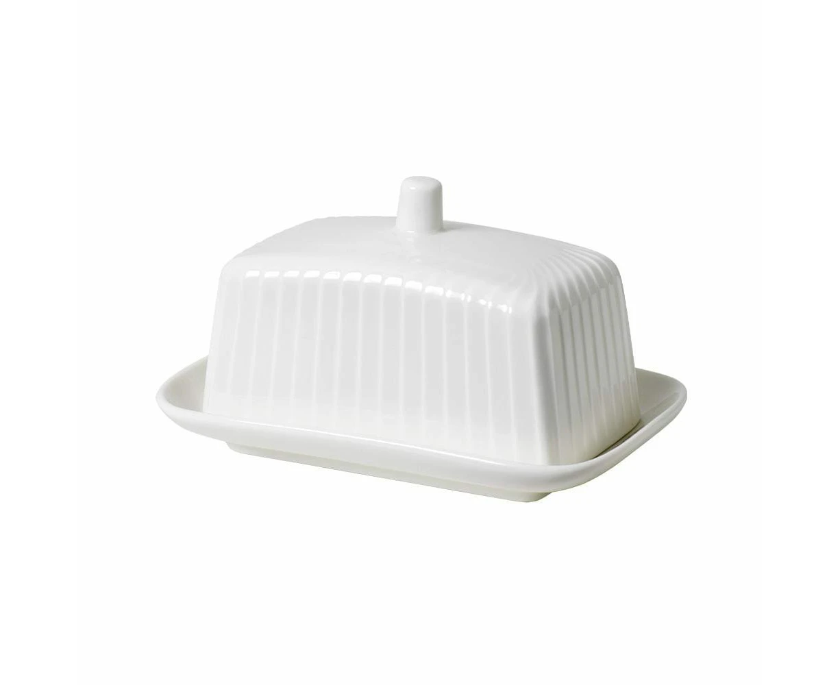 Ambrosia Zest Bone China Butter Dish 15X10X8.5cm White