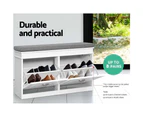 Artiss Shoe Cabinet Bench Shoes Storage Rack Organiser Drawer White Shelf Drawer