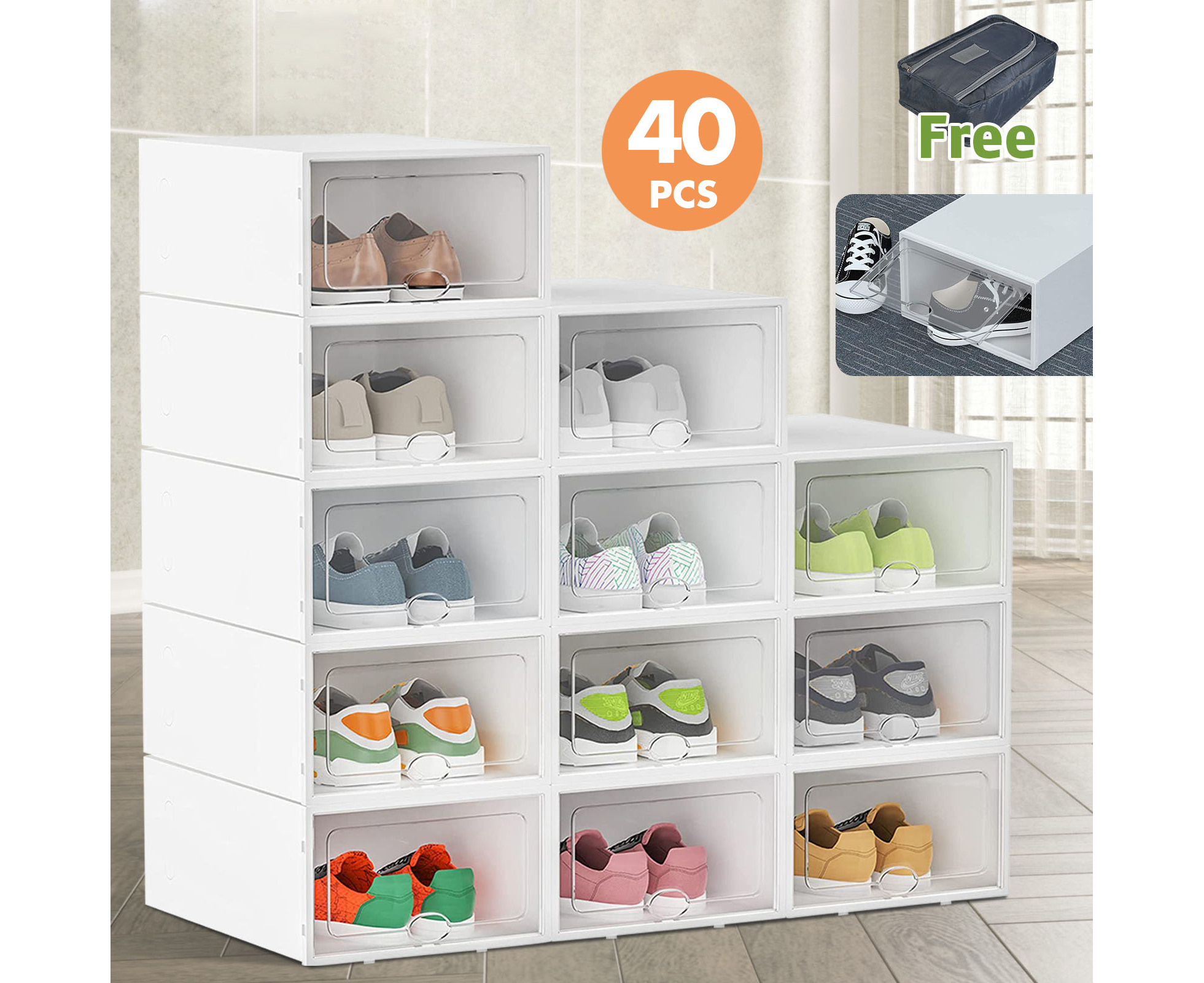 Transparent on sale shoe storage