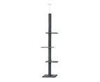 i.Pet Cat Tree 290cm Tower Scratching Post Scratcher Floor to Ceiling Cats Bed Grey