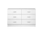Oikiture 6 Chest of Drawers Tallboy Dresser Table Lowboy Storage Cabinet White