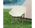 Levede Folding Camping Moon Chair Lightweight Outdoor Chairs Portable Seat Beige