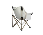 Levede Folding Camping Moon Chair Lightweight Outdoor Chairs Portable Seat Beige