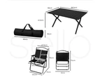 Levede Folding Camping Table Chair Set Portable Picnic Outdoor Egg Roll BBQ Desk