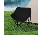 Levede Folding Camping Moon Chair Lightweight Outdoor Chairs Portable Seat Black