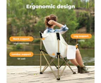 Levede Folding Camping Moon Chair Lightweight Outdoor Chairs Portable Seat Beige