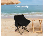 Levede Folding Camping Moon Chair Lightweight Outdoor Chairs Portable Seat Black