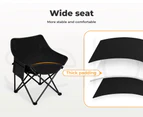 Levede Folding Camping Moon Chair Lightweight Outdoor Chairs Portable Seat Black