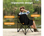 Levede Folding Camping Moon Chair Lightweight Outdoor Chairs Portable Seat Black