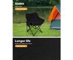 Levede Folding Camping Moon Chair Lightweight Outdoor Chairs Portable Seat Black