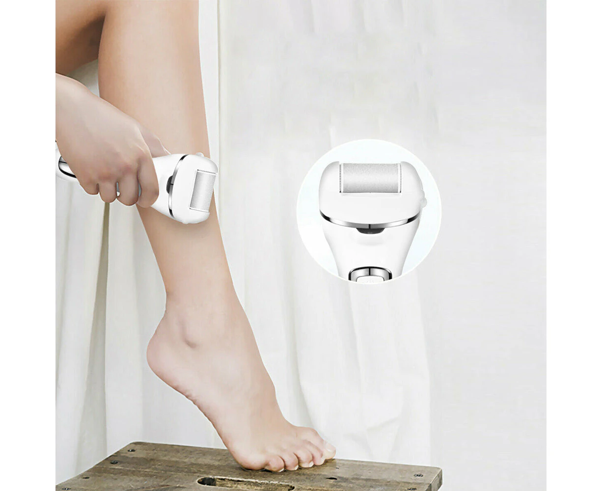 Electric Portable Foot Care File and Callus Remover - White