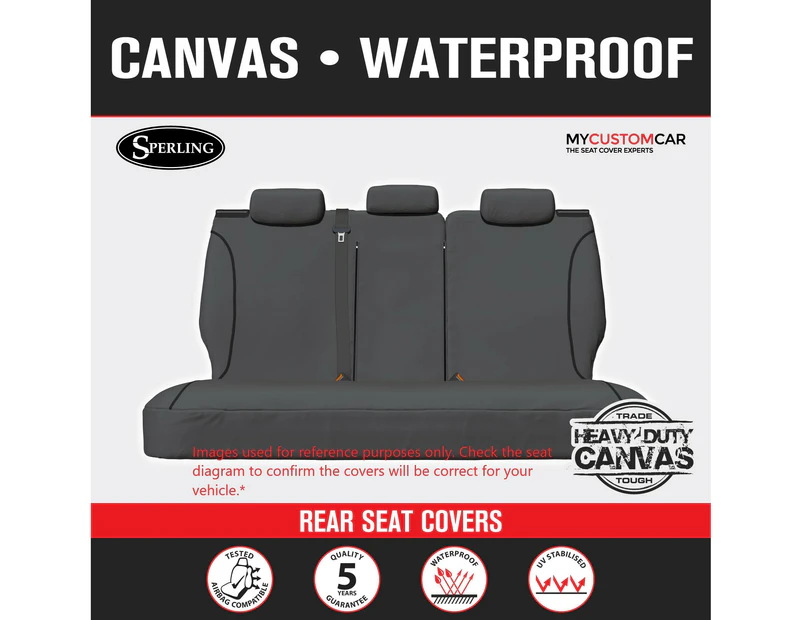 Isuzu D-Max D Max Dual Cab 2012-2020 TRADIES Canvas Grey REAR Car Seat Covers